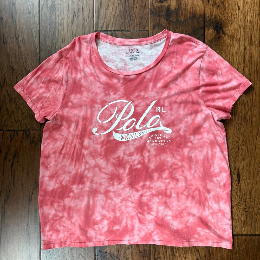 Polo Ralph Lauren T-Shirt Tie Dye Streetwear Graphic Manhattan Prince St XL
